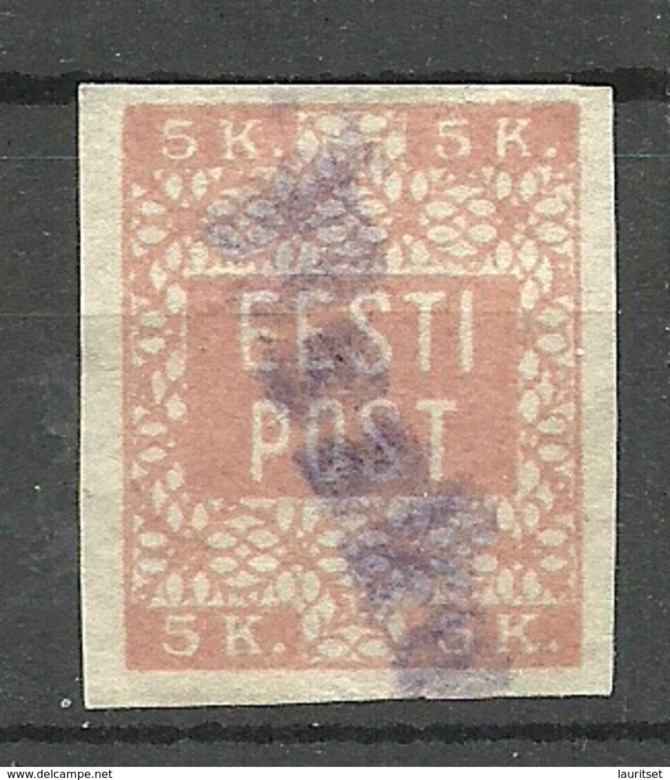 ESTLAND ESTONIA 1918 Provisional Line Cancel IISAKU On Michel 1 - Estland