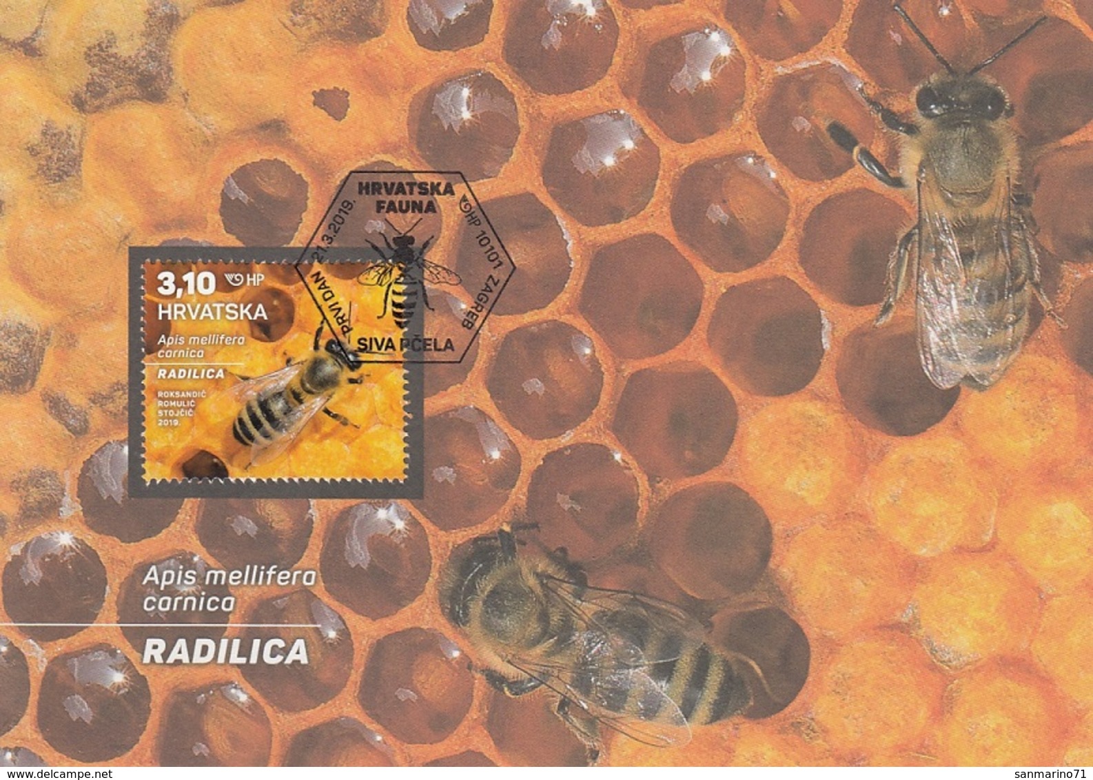 MAXIMUM CARD CROATIA 1187,bees - Croatie