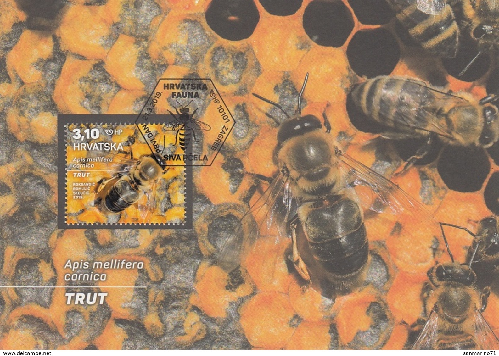 MAXIMUM CARD CROATIA 1188,bees - Croatie