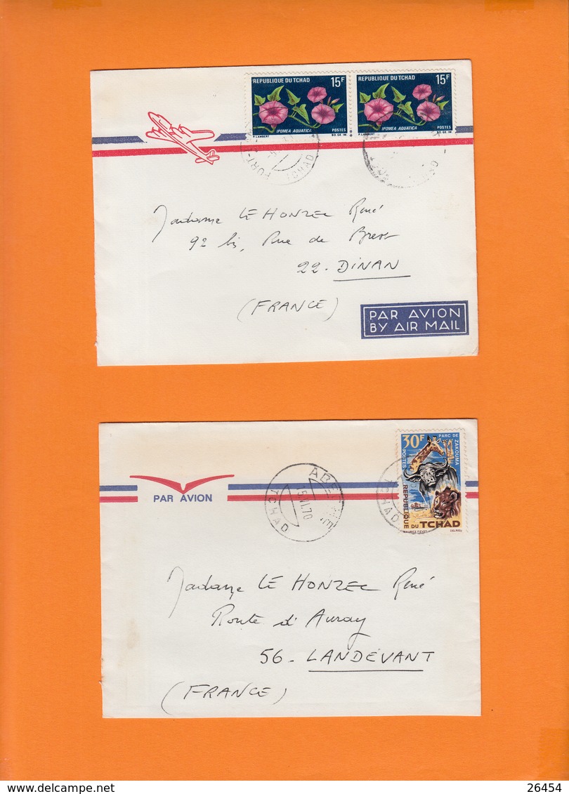 TCHAD   Lot De 2 Lettres  Annees 1970   Voir Scan  Pour 22 DINAN Et 56 LANDEVANT - Tchad (1960-...)