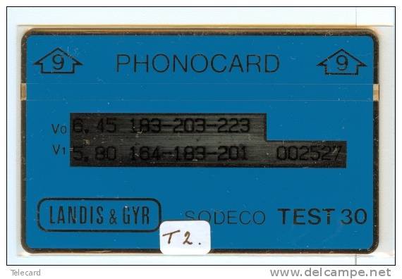 TEST NETHERLANDS : T2 '9' TEST 30 LANDIS&GYR Blue MINT NR 002527 TESTCARD "RARE" - Test & Service