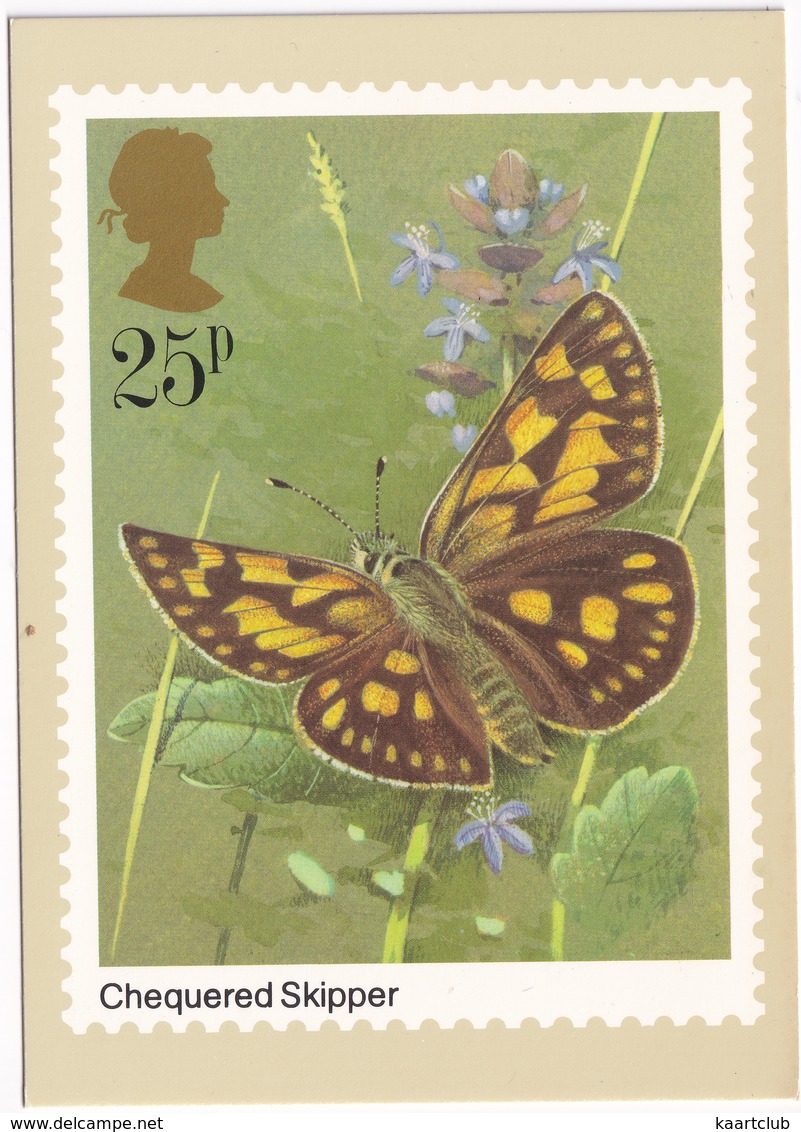 Butterflies: CHEQUERED SKIPPER  - Vlinder / Butterfly / Schmetterling / Papillon - (United Kingdom)  - 25P - Vlinders