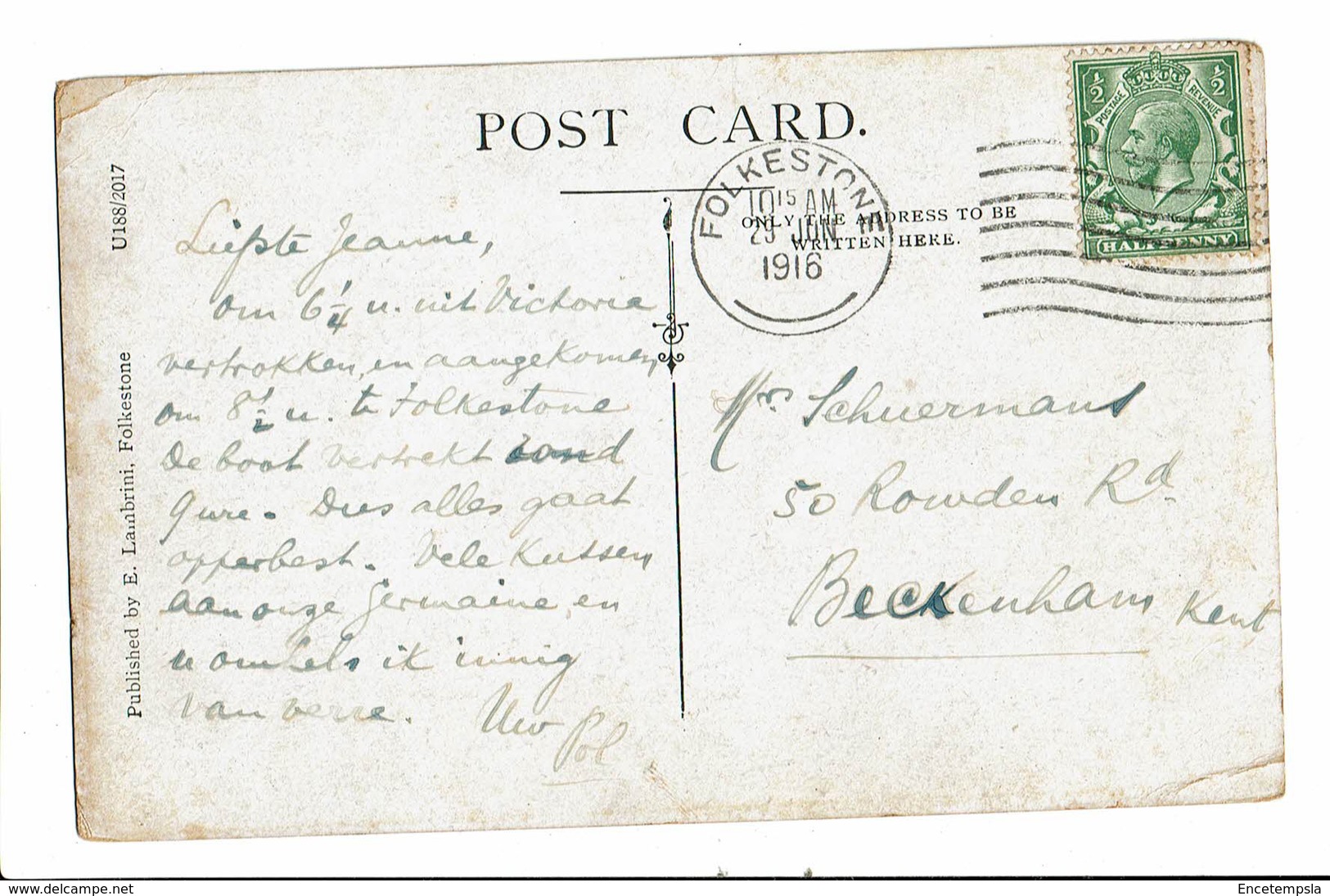 CPA - Carte Postale Royaume Uni -Folkestone- Snelter-1916 -VM2333 - Folkestone