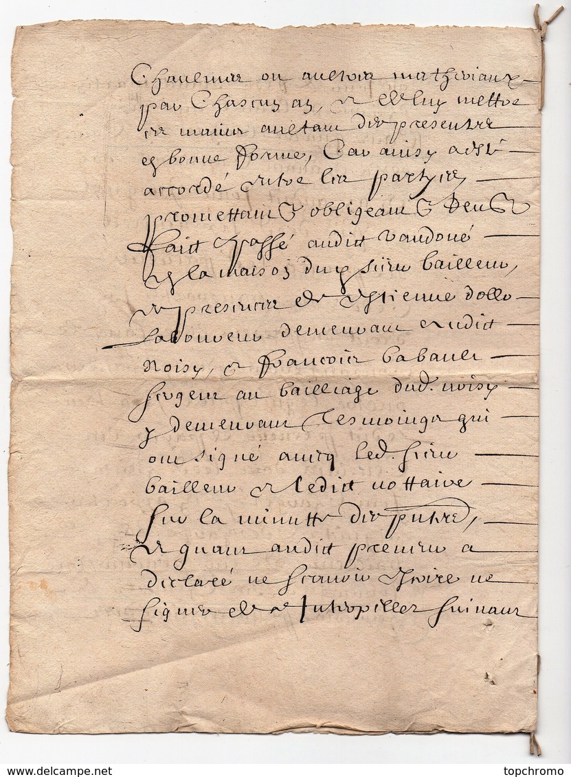 Acte Notarial Notaire Manuscrit Cachet Généralité De Paris Petit Papier Un Sol La Feuille 1679 17ème 4 Pages Incomplet - Seals Of Generality