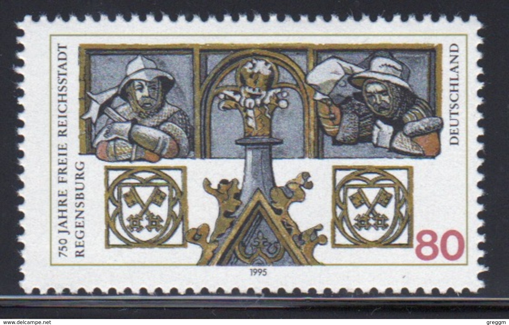Germany 1995 Single Stamp To Celebrate The 750th Anniversary Of Regensburg. - Unused Stamps