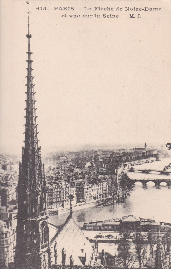 PARIS -  La Flèche De La Cathédrale Notre-Dame Et Vue Sur La Seine - Notre Dame De Paris