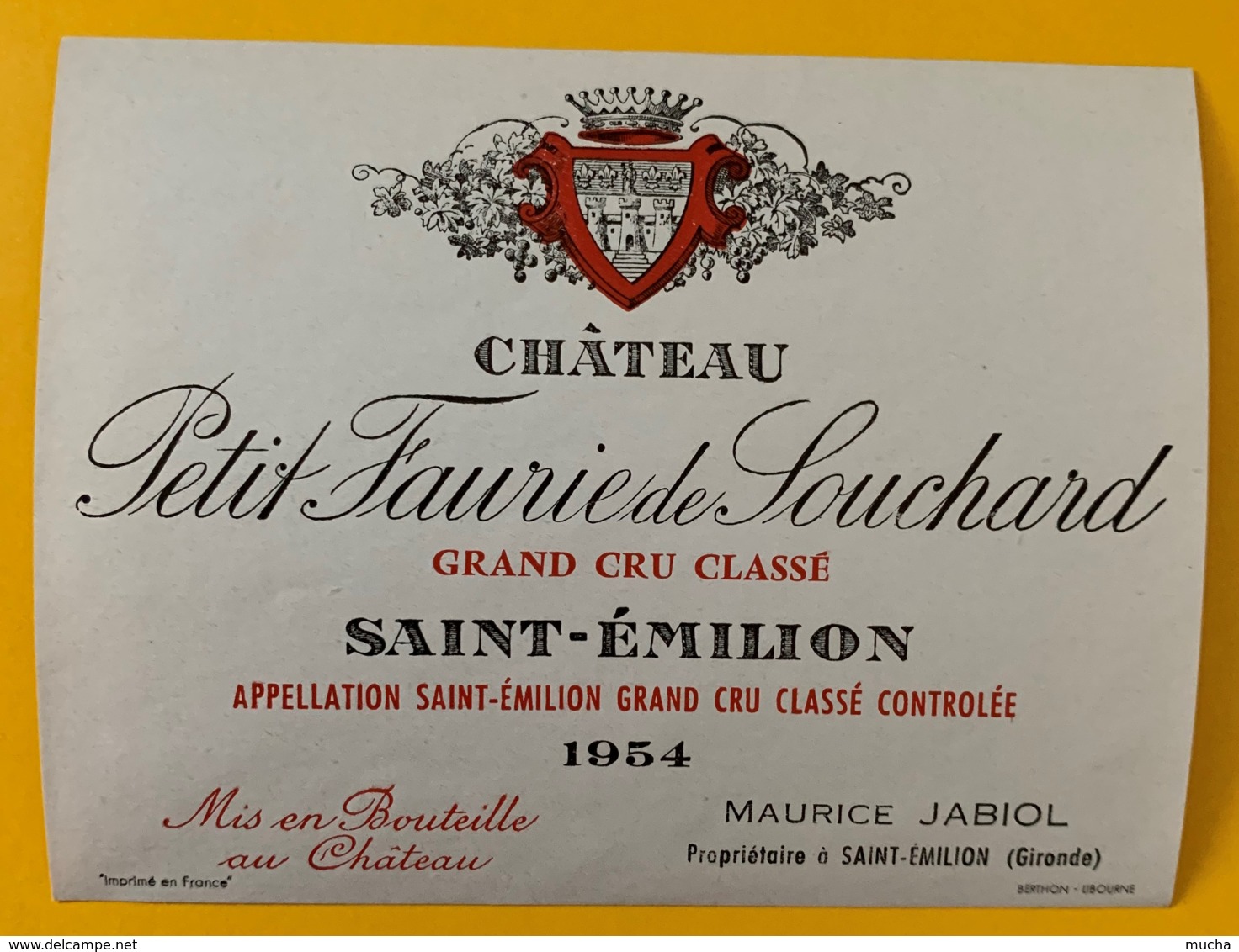 10364 - Château Petit Faurie De Souchard 1954 Saint Emilion - Bordeaux