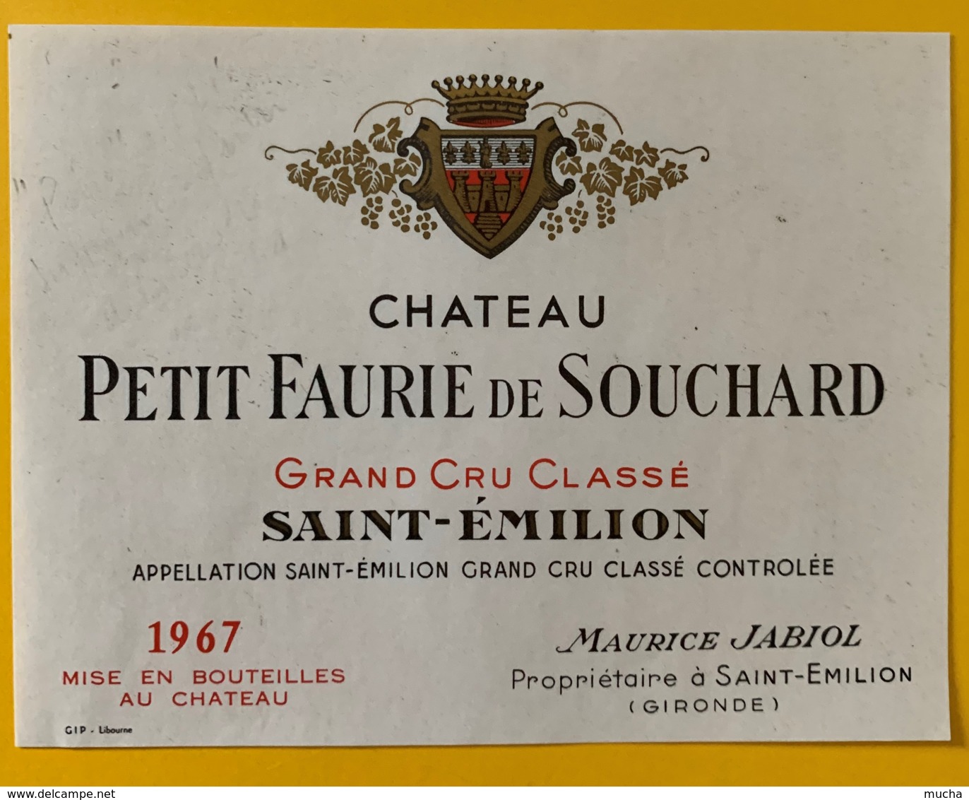 10365 - Château Petit Faurie De Souchard 1967 Saint Emilion - Bordeaux