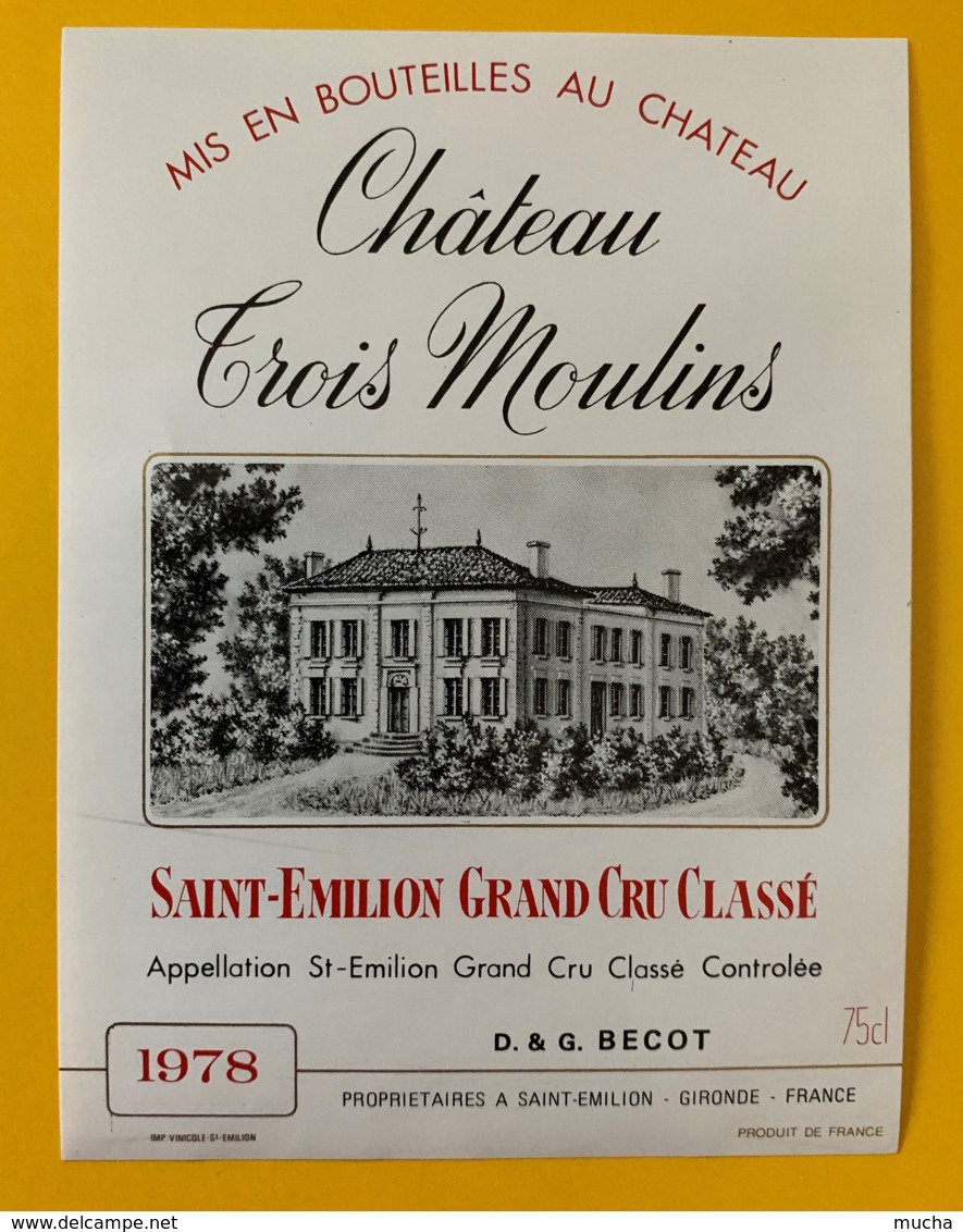 10370 - Château Trois Moulins 1978 Saint Emilion - Bordeaux