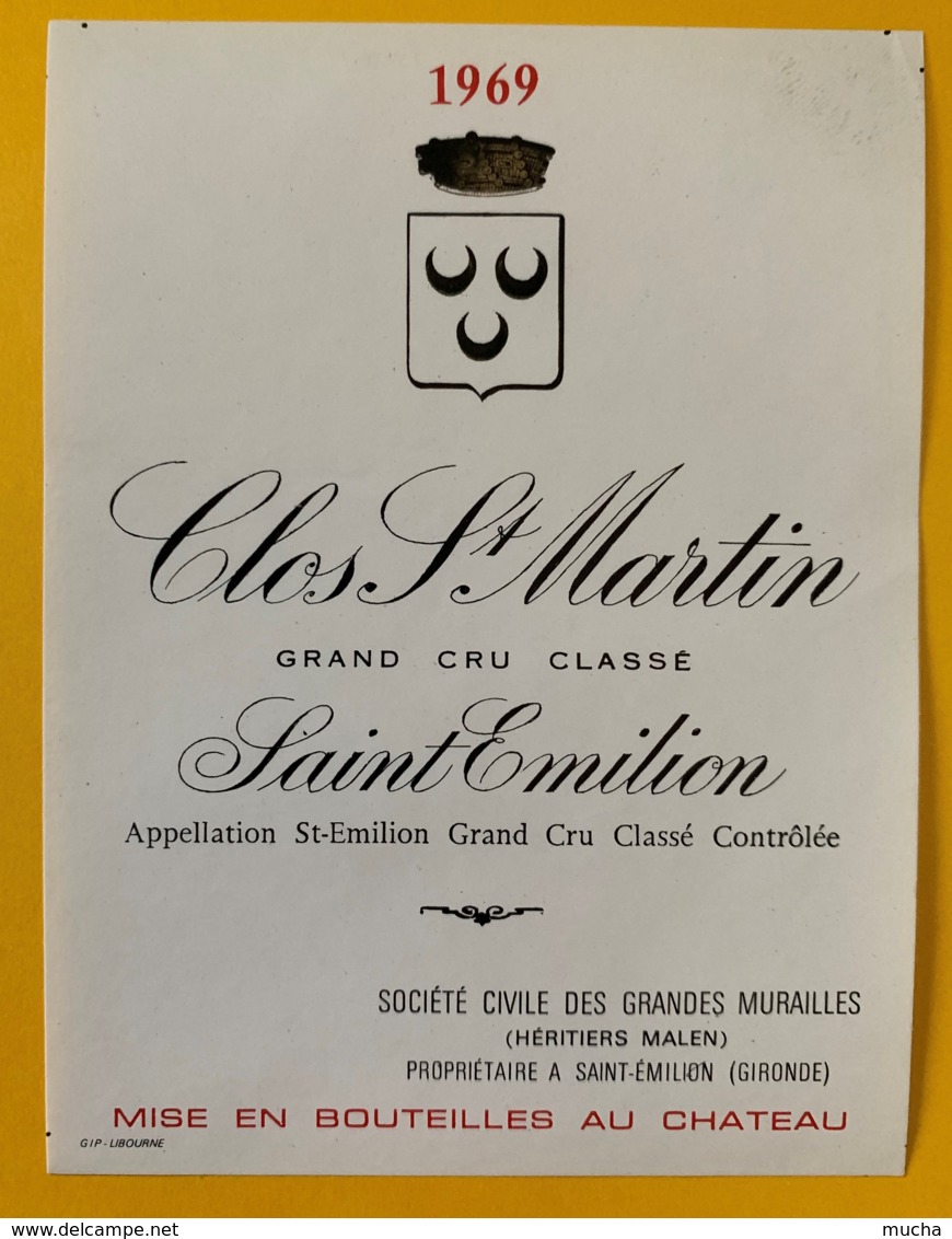 10373 - Clos Saint Martin 1969 Saint Emilion - Bordeaux