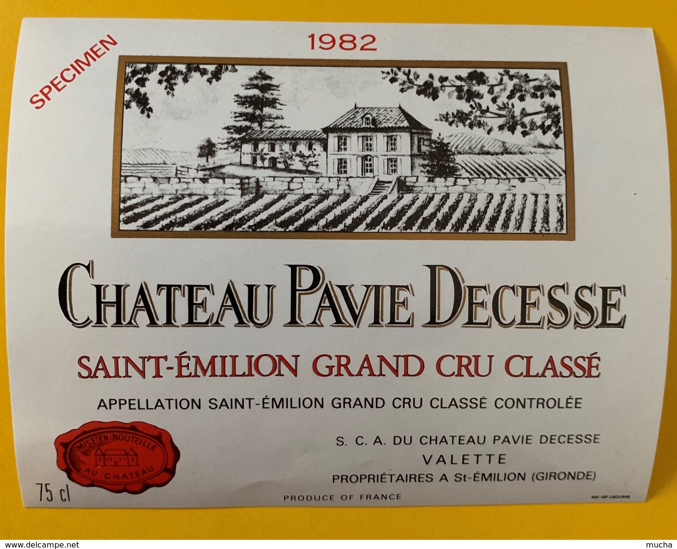 10385 - Château Pavie Decesse 1982  Saint Emilion Spécimen - Bordeaux