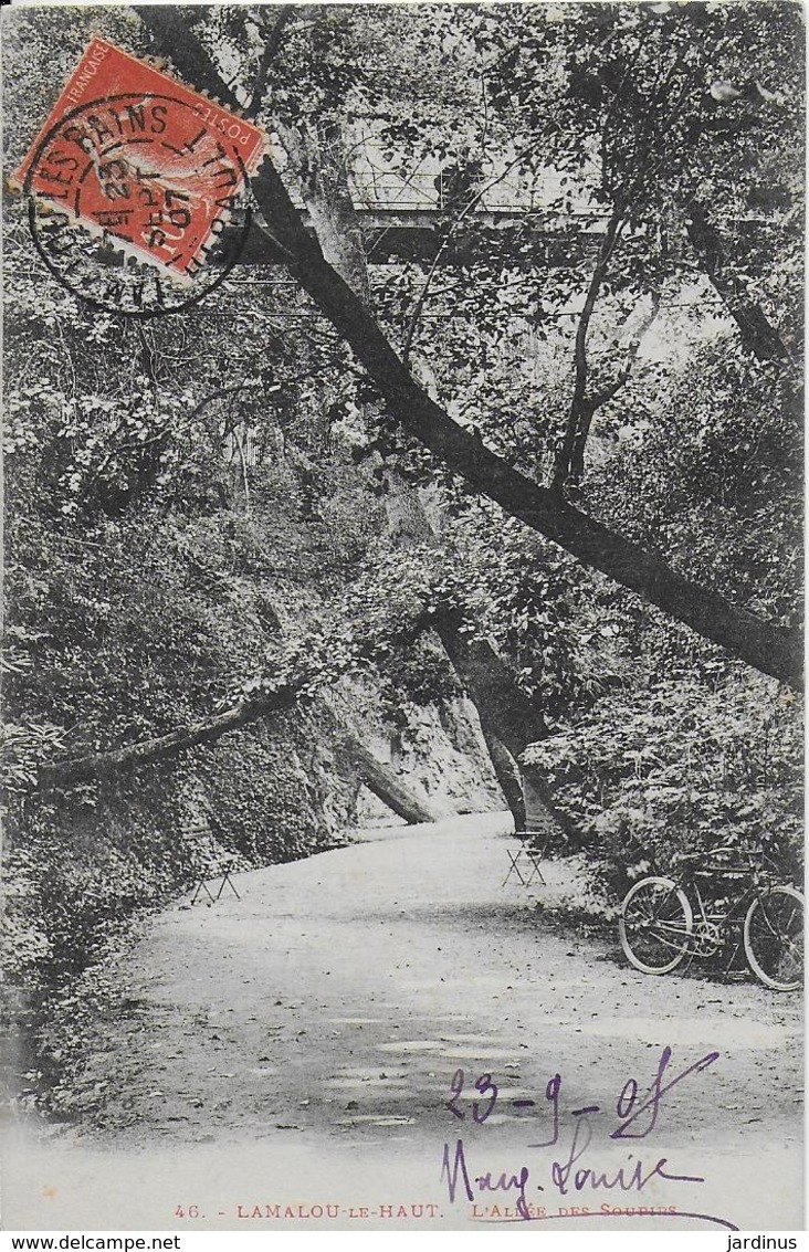 LAMALOU LES BAINS ::L'Allée Des Soupirs Et Le Vélo  (1907) - Lamalou Les Bains