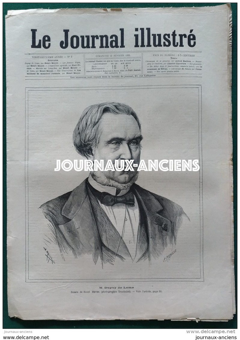 1885 Mr DUPUY DE LOME - TONKIN LANG SON - LES FEMMES D'ÉPÉE ESCRIME - EXPOSITION AGRICOLE - Mr CARO - 1850 - 1899