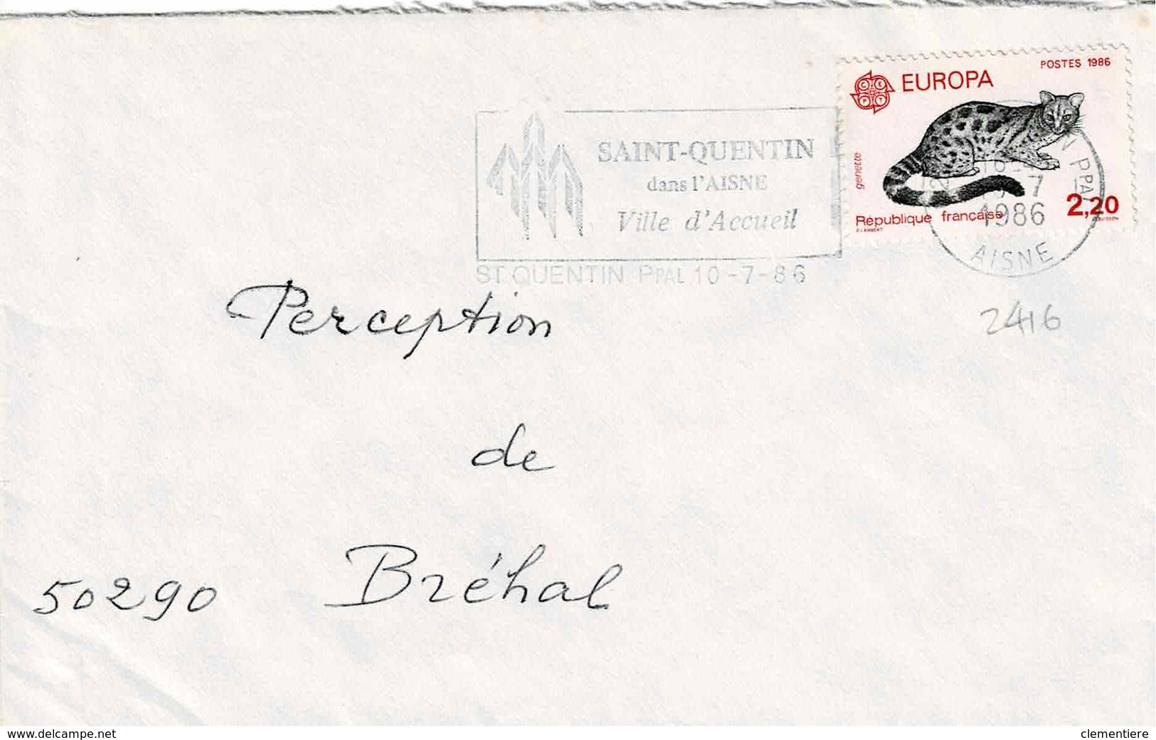 TP  N° 2416 Seul Sur Enveloppe De St Quentin - 1961-....