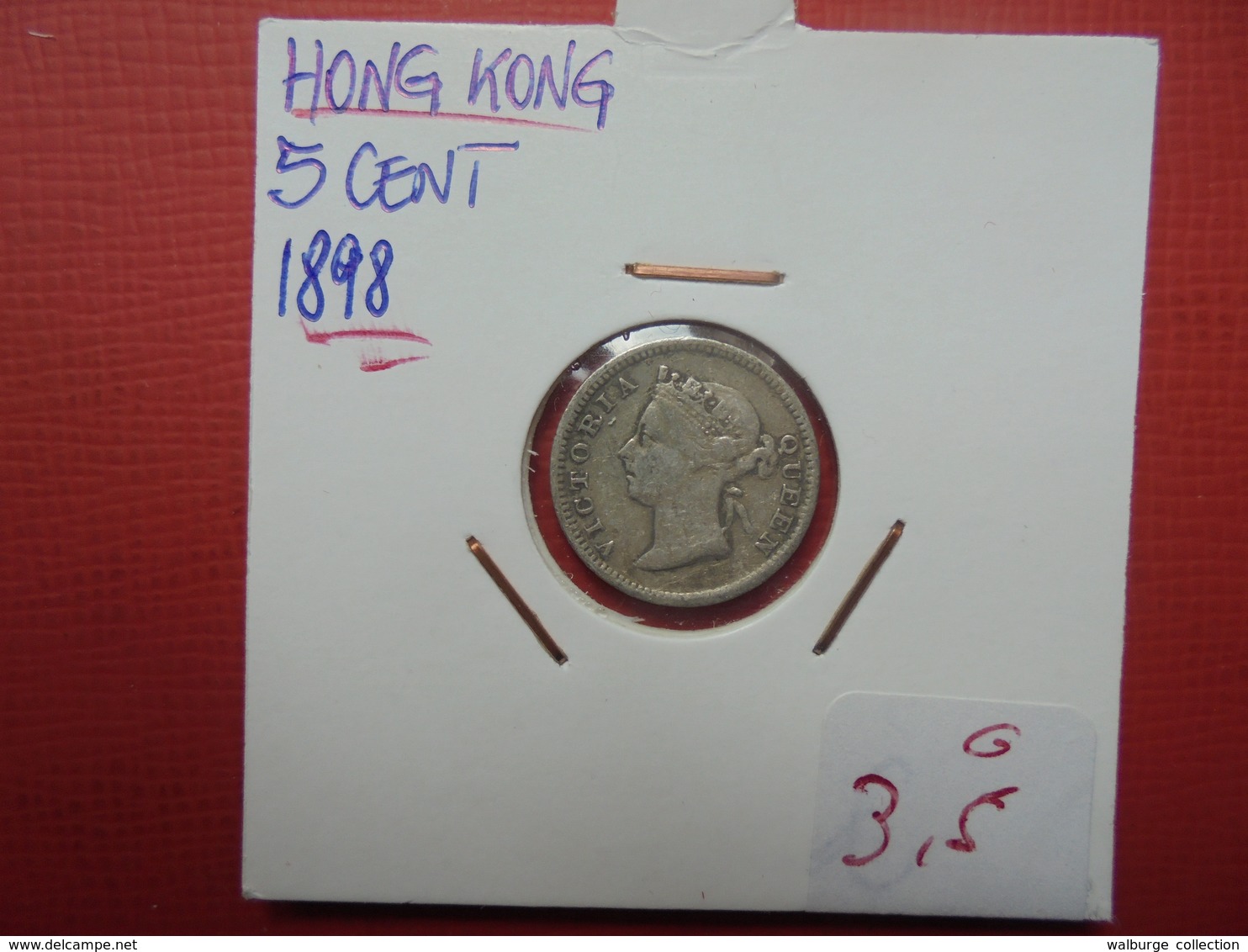 HONG-KONG 5 CENTS ARGENT 1898 - Hong Kong