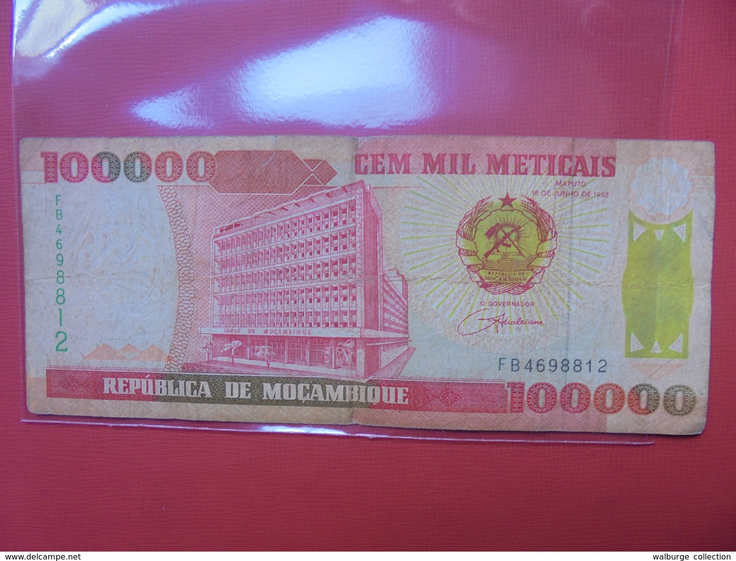 MOZAMBIQUE 100.000 METICAIS 1993 CIRCULER - Mozambique