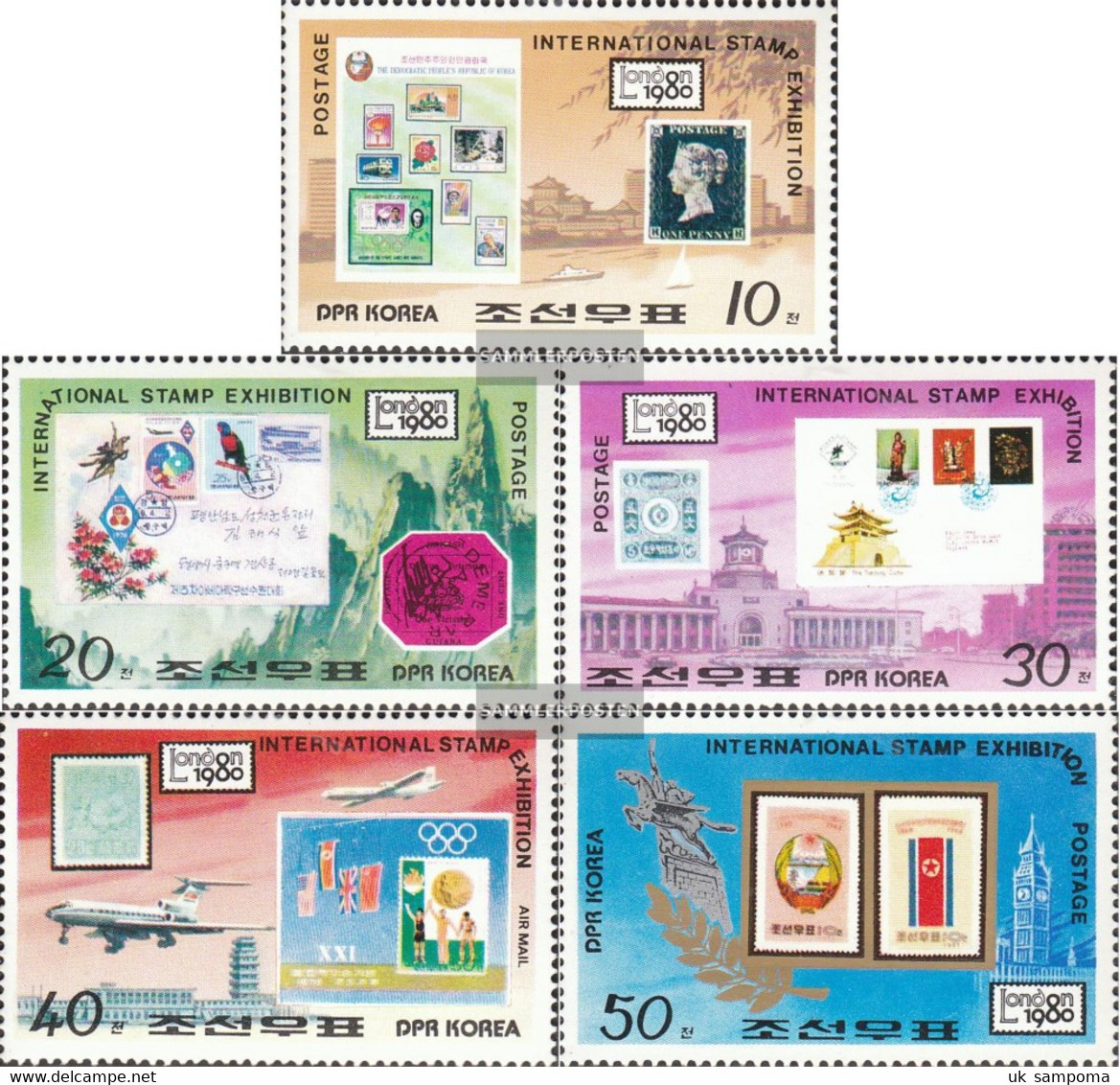 North-Korea 1991A-1995A (complete Issue) Unmounted Mint / Never Hinged 1980 Boarding. Stamp Exhibition - Korea, North