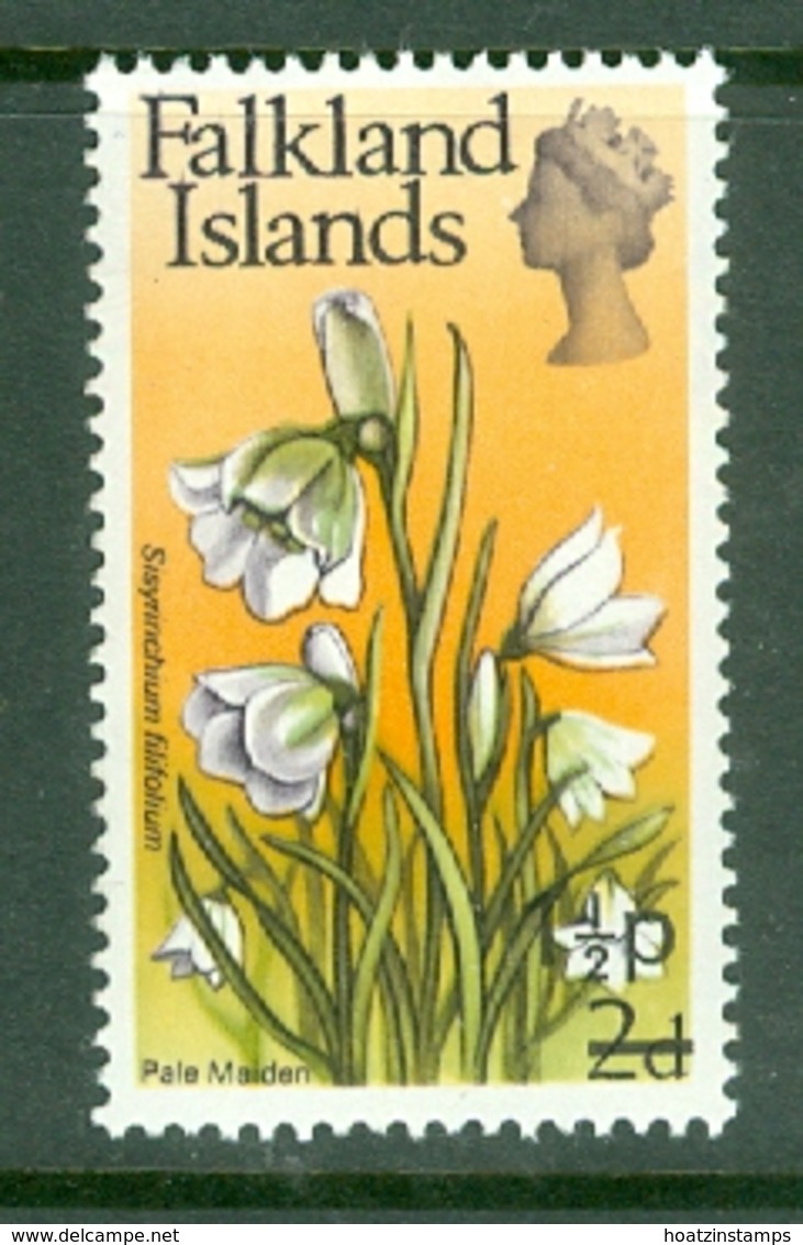 Falkland Is: 1971   QE II - Flowers - Decimal Currency Surcharge   SG265    1½p On 2d       MH - Falkland Islands