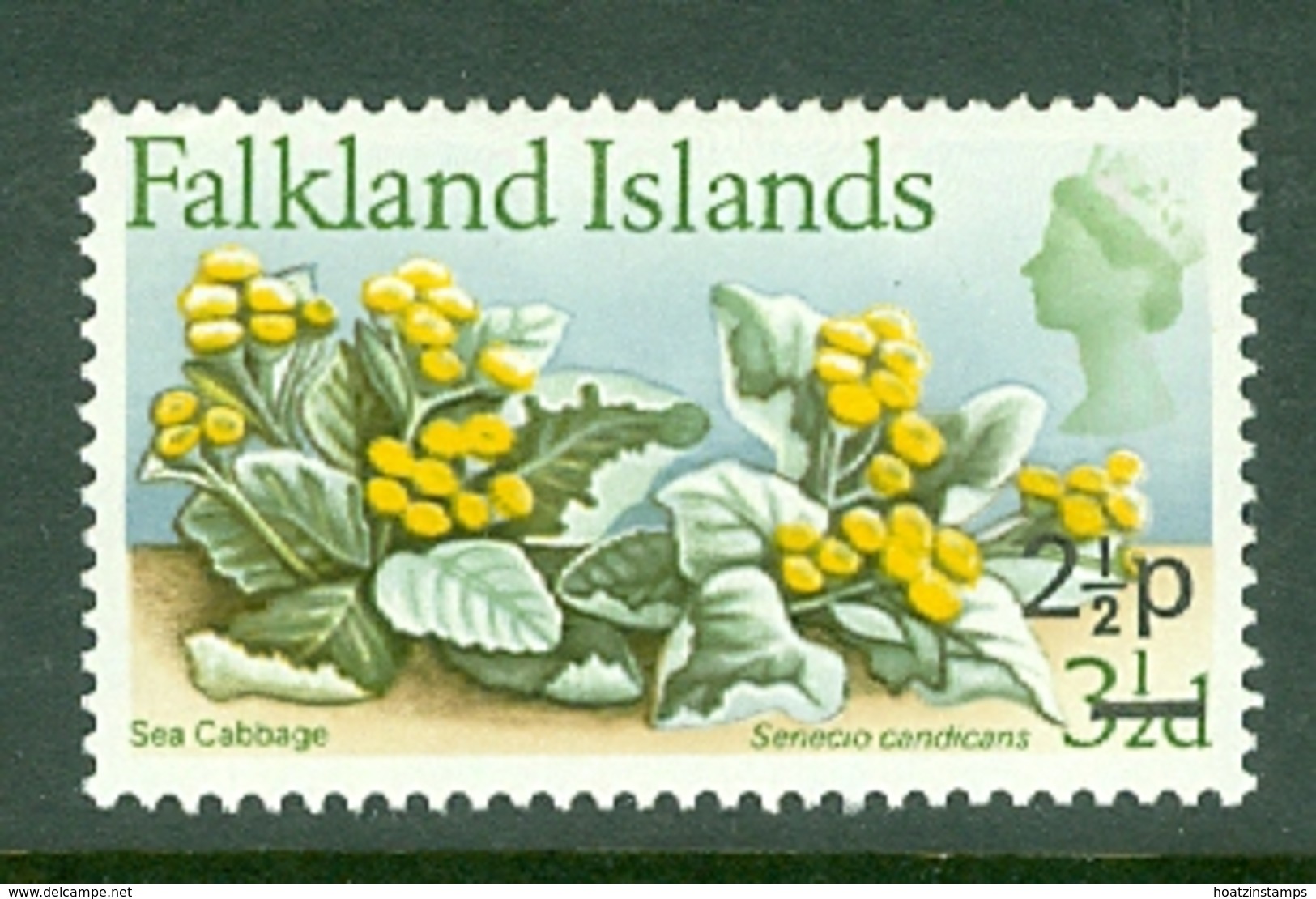 Falkland Is: 1971   QE II - Flowers - Decimal Currency Surcharge   SG267    2½p On 3½d       MNH - Falkland Islands