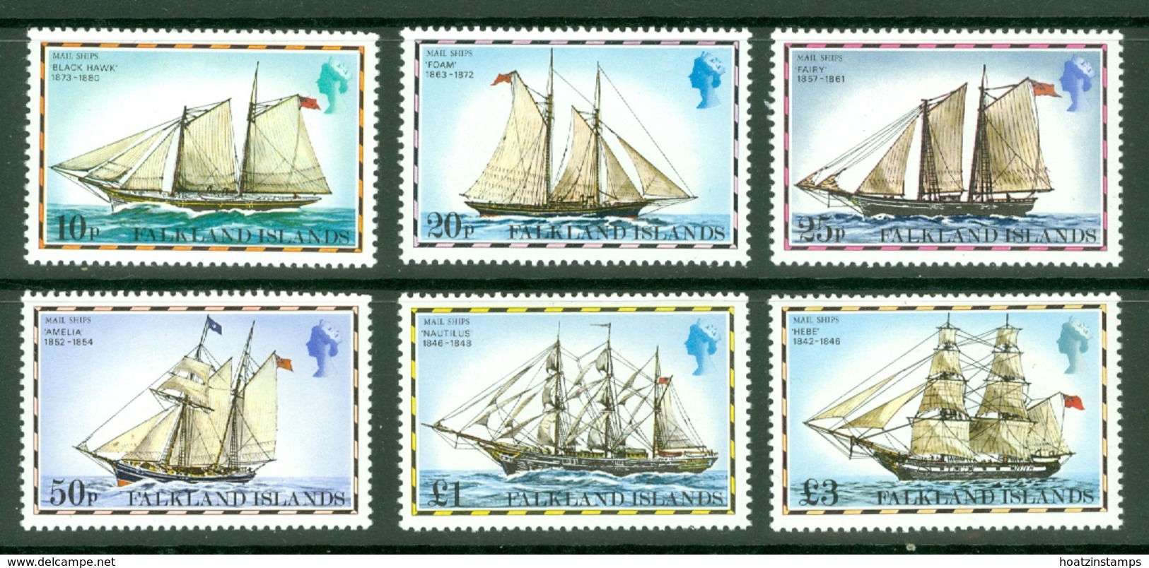 Falkland Is: 1978/82   Mail Ships [no Imprint Date] Set  SG331A-345A    MH - Falkland