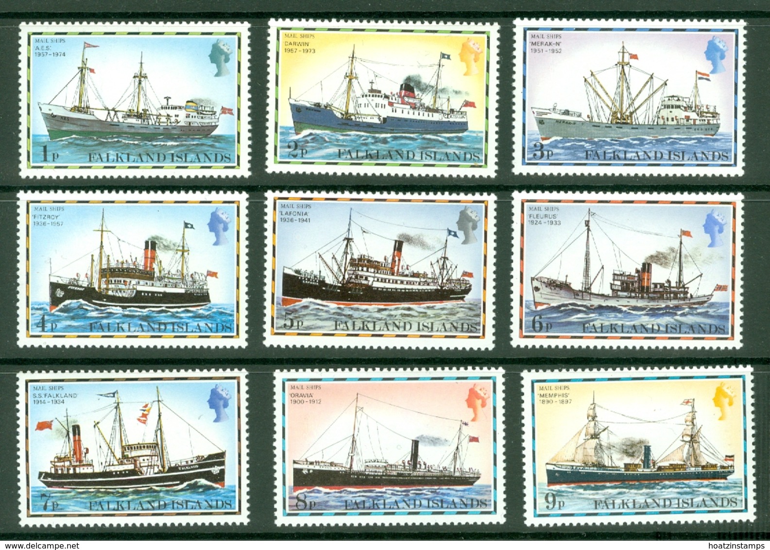 Falkland Is: 1978/82   Mail Ships [no Imprint Date] Set  SG331A-345A    MH - Falkland Islands