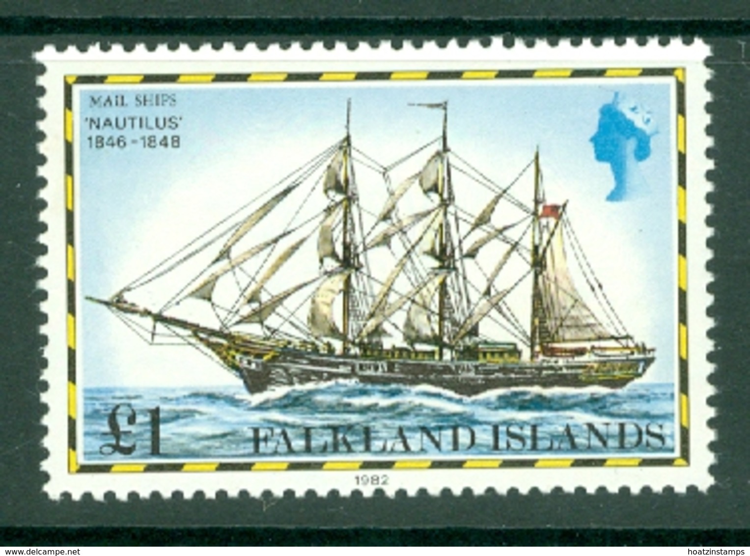 Falkland Is: 1982   Ships  SG344B    £1   ['1982' Imprint Date]    MNH - Falkland Islands