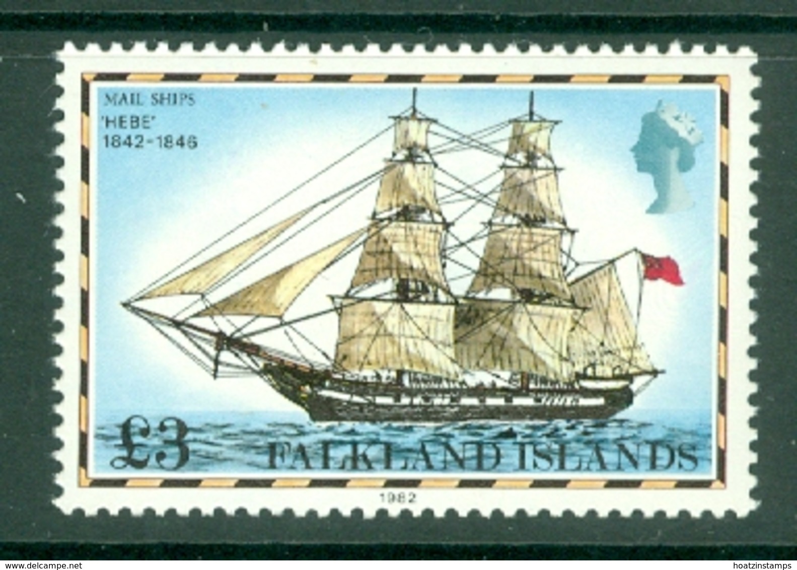 Falkland Is: 1982   Ships  SG345B    £3   ['1982' Imprint Date]    MNH - Falkland Islands