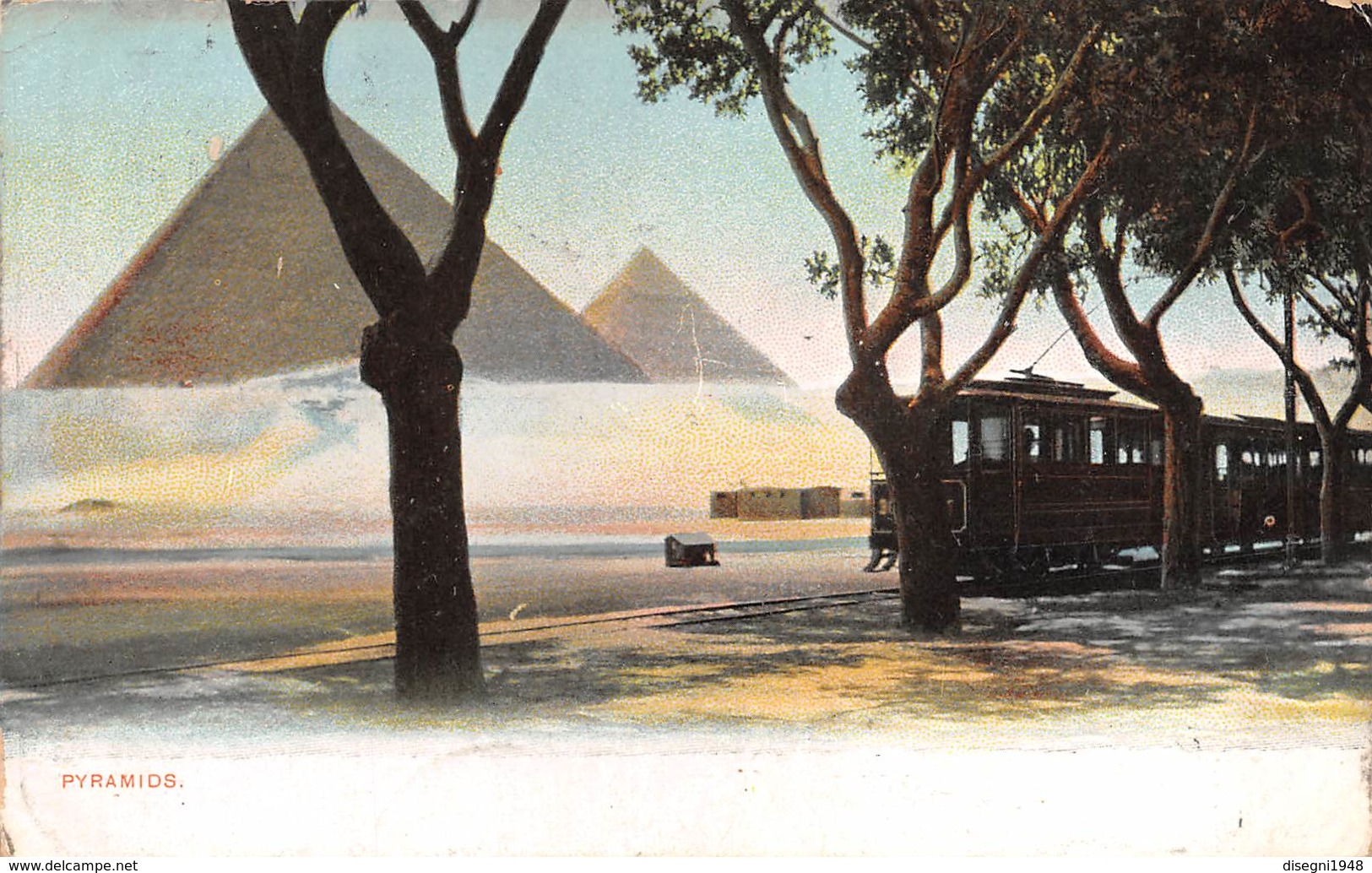 M07981 "PYRAMIDS" TRAMWAY-CARTOLINA POSTALE ORIGINALE SPEDITA FINE'800-PRIMISSIMI '900 - Pyramiden