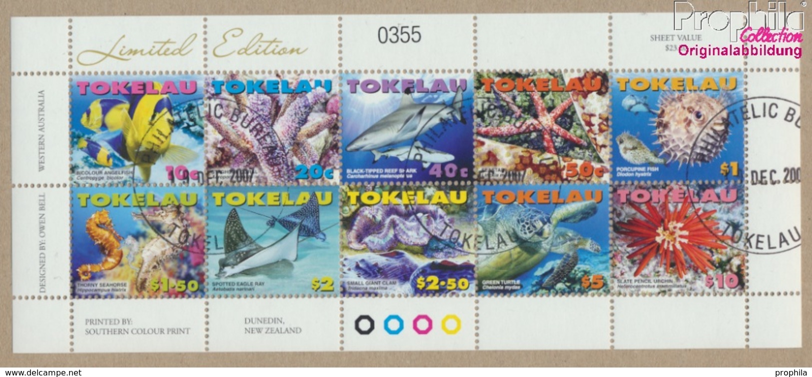 Tokelau 372-381 Kleinbogen (kompl.Ausg.) Gestempelt 2007 Meerestiere (9305271 - Tokelau