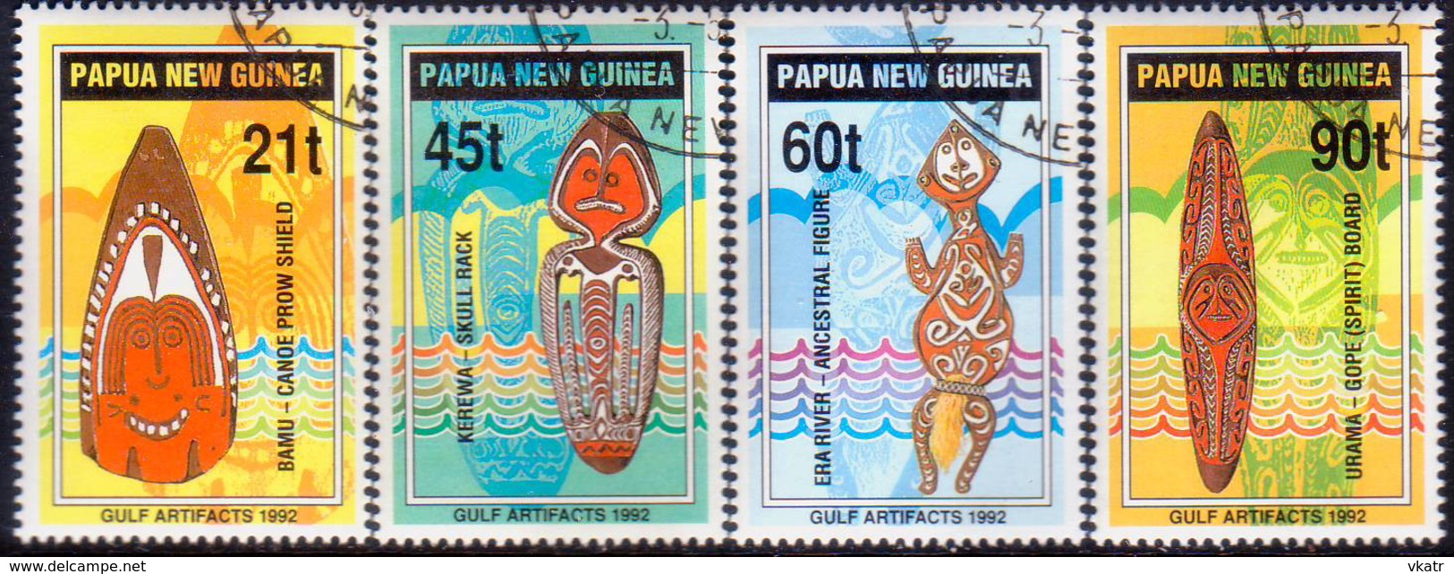 PAPUA NEW GUINEA 1992 SG #667-70 Compl.set. Used Papuan Gulf Artifacts - Papouasie-Nouvelle-Guinée