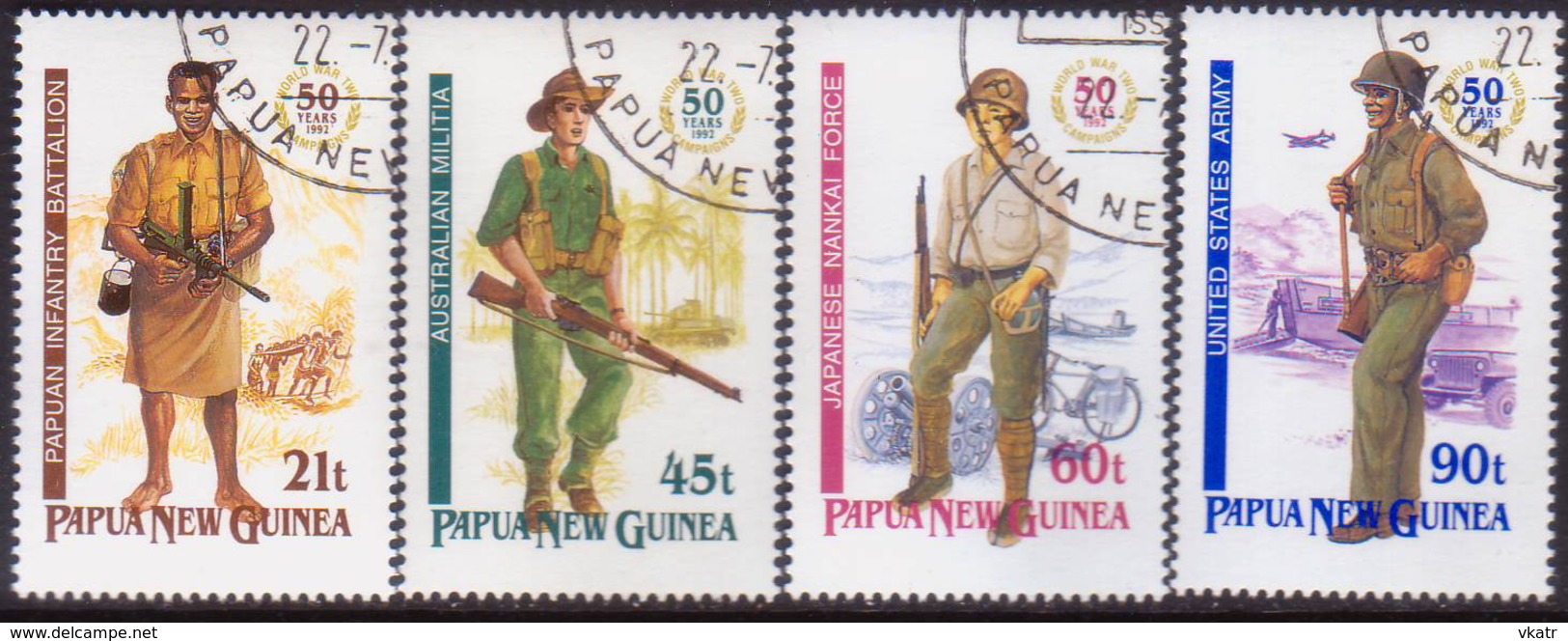 PAPUA NEW GUINEA 1992 SG #671-74 Compl.set. Used WWII In Papua New Guinea - Papua New Guinea