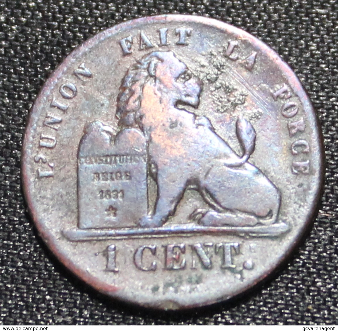 BELGIE LEOPOLD I 1 CENT 1860  MOOIE STAAT   2 SCANS - 1 Cent