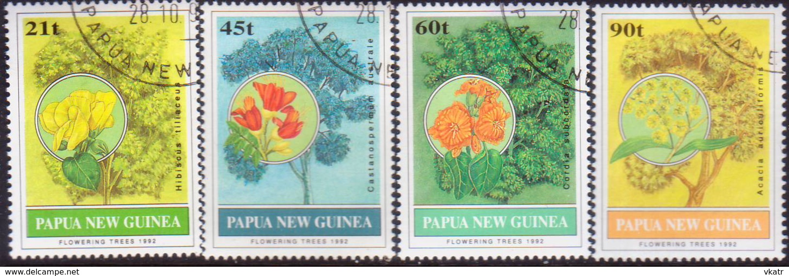 PAPUA NEW GUINEA 1992 SG #675-78 Compl.set. Used Flowering Trees - Papua New Guinea