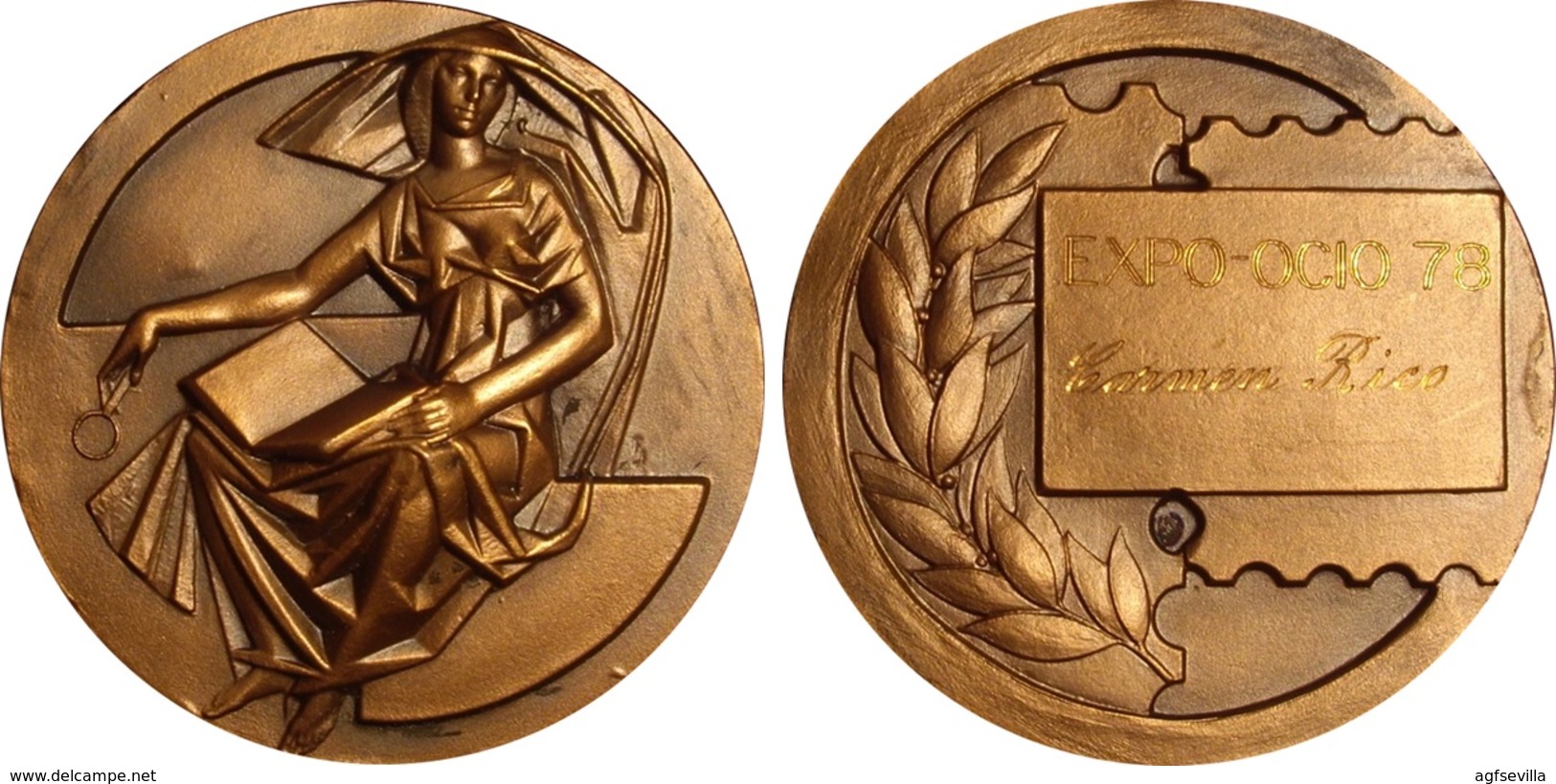 ESPAÑA. MEDALLA F.N.M.T. EXPO OCIO. MADRID 1.978. BRONCE. CON CAJA. ESPAGNE. SPAIN MEDAL - Profesionales/De Sociedad