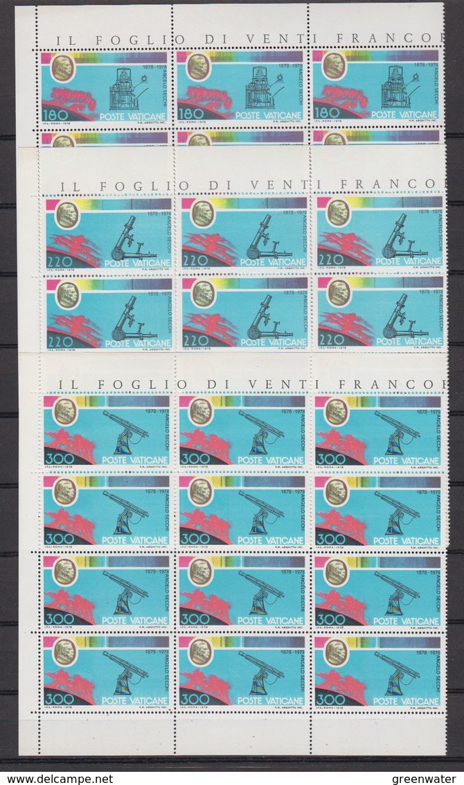 Vatican City 1978 Angelo Secchi 3v 12x ** Mnh (F7718) - Ungebraucht