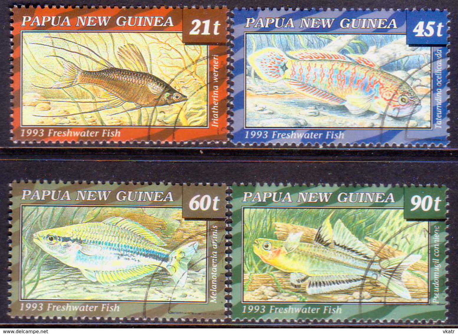 PAPUA NEW GUINEA 1993 SG #691-94 Compl.set. Used Freshwater Fishes - Papua New Guinea