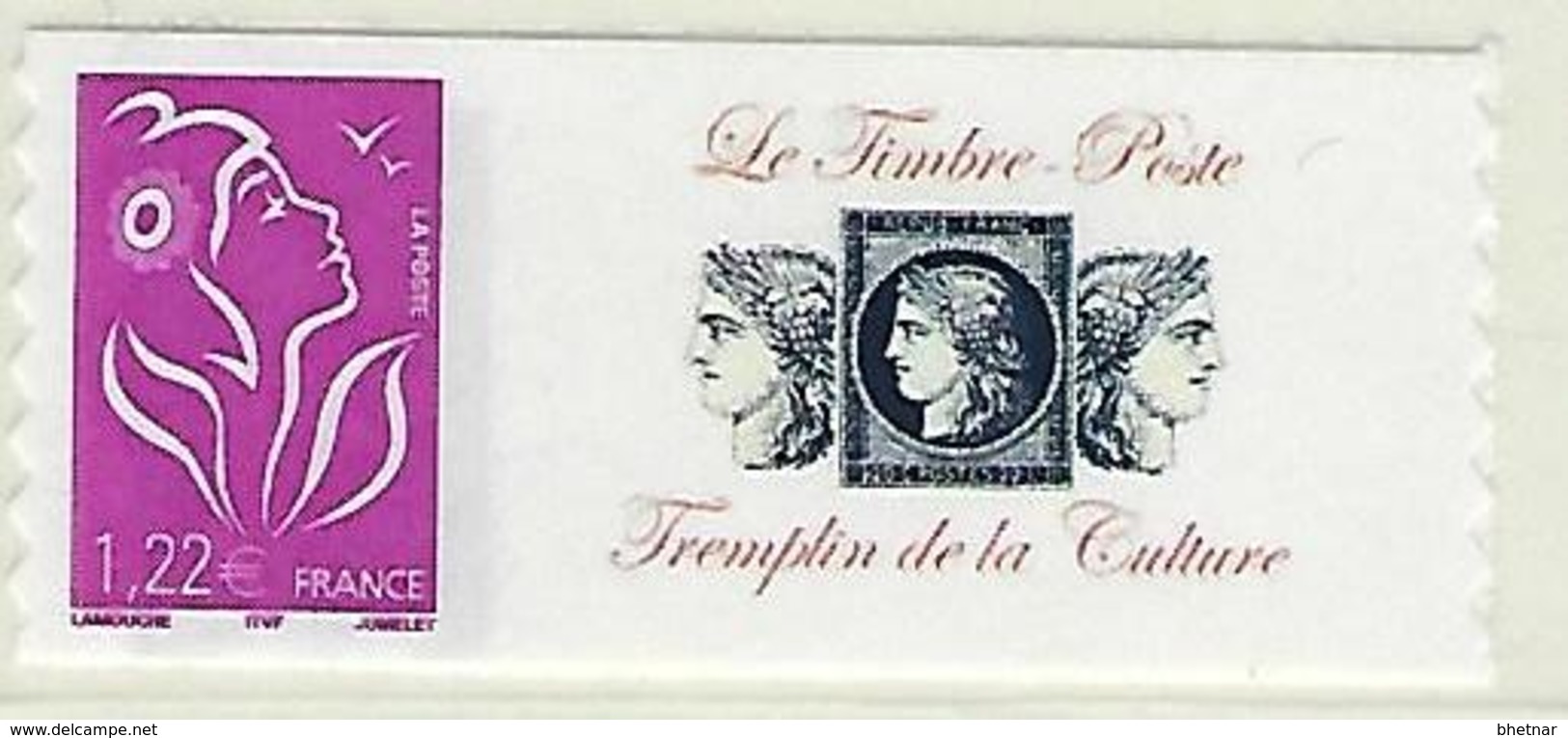 FR Personnalisés YT 3802C " Marianne Lamouche 1.22€  Adhésif " 2005 Neuf** - Autres & Non Classés