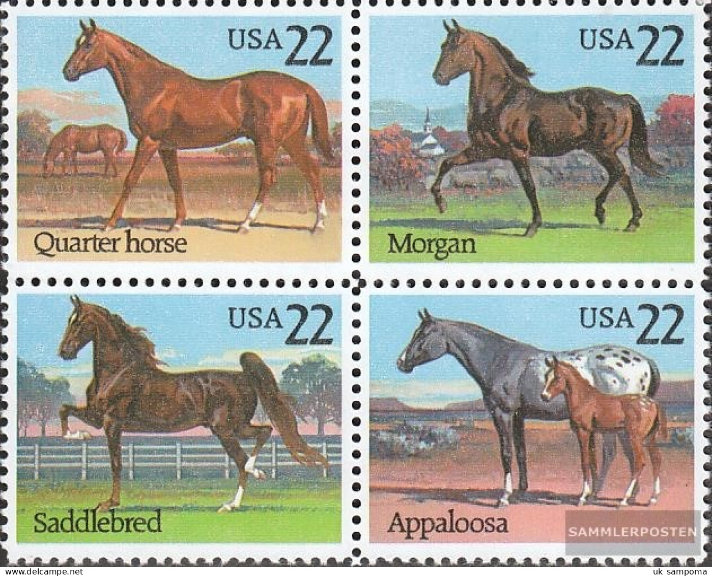 U.S. 1767-1770 Block Of Four (complete Issue) Unmounted Mint / Never Hinged 1985 Horses - Unused Stamps