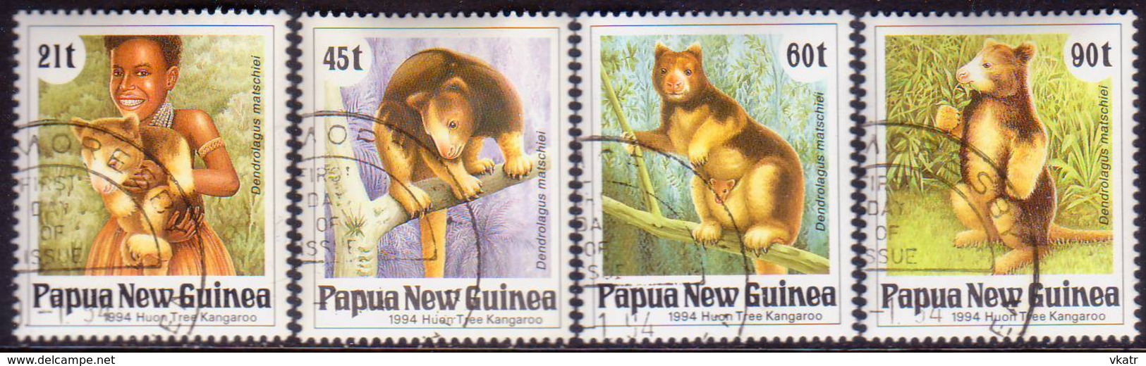 PAPUA NEW GUINEA 1994 SG #700-03 Compl.set Used Matschie's Tree Kangaroo - Papua New Guinea