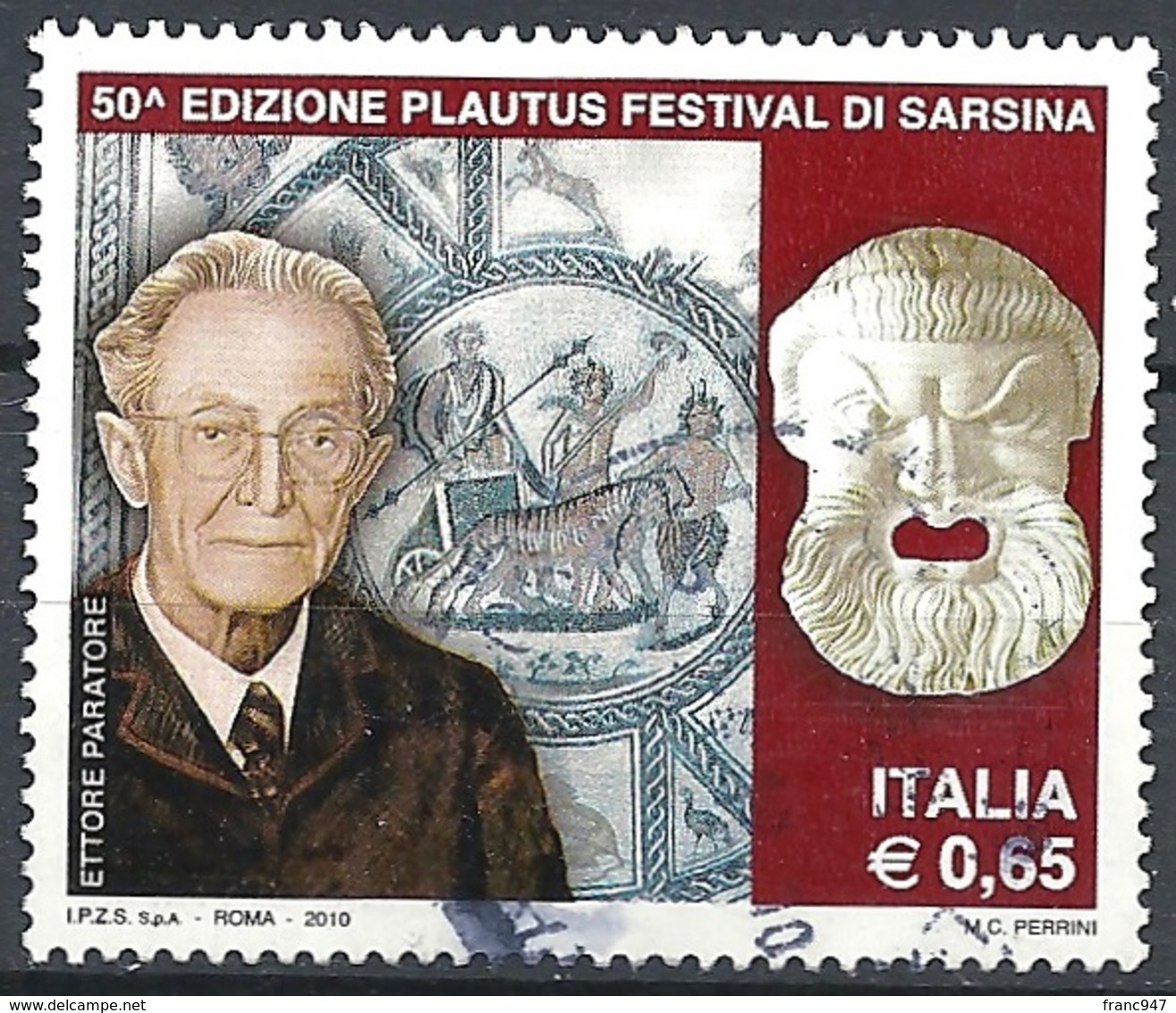 Italia, 2010 Plautus Festival, 0.65 € # Sassone 3186 - Michel 3396 - Scott 3015 USATO - 2001-10: Usati