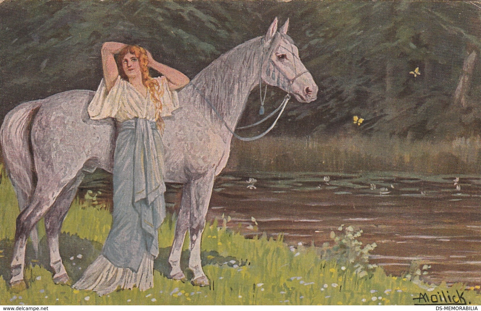 Alfred Mailick - Waldraut , Woman W Horse - Mailick, Alfred