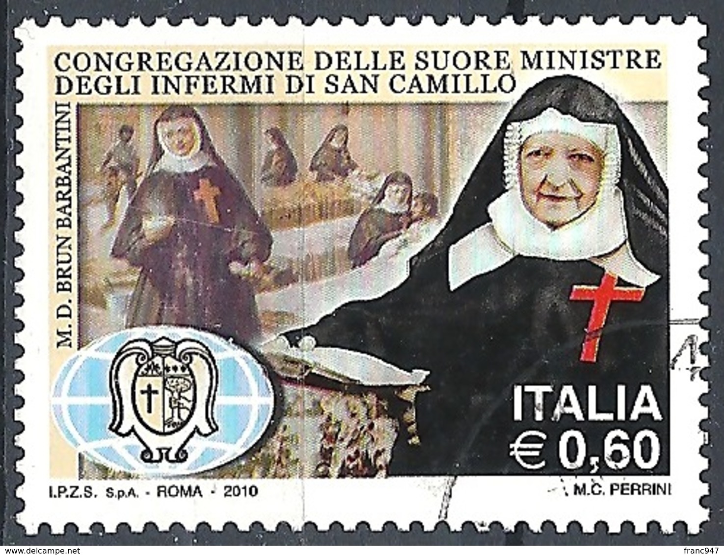 Italia, 2010 Suore Di San Camillo, 0.60 € # Sassone 3169 - Michel 3379 - Scott 2998 USATO - 2001-10: Usados