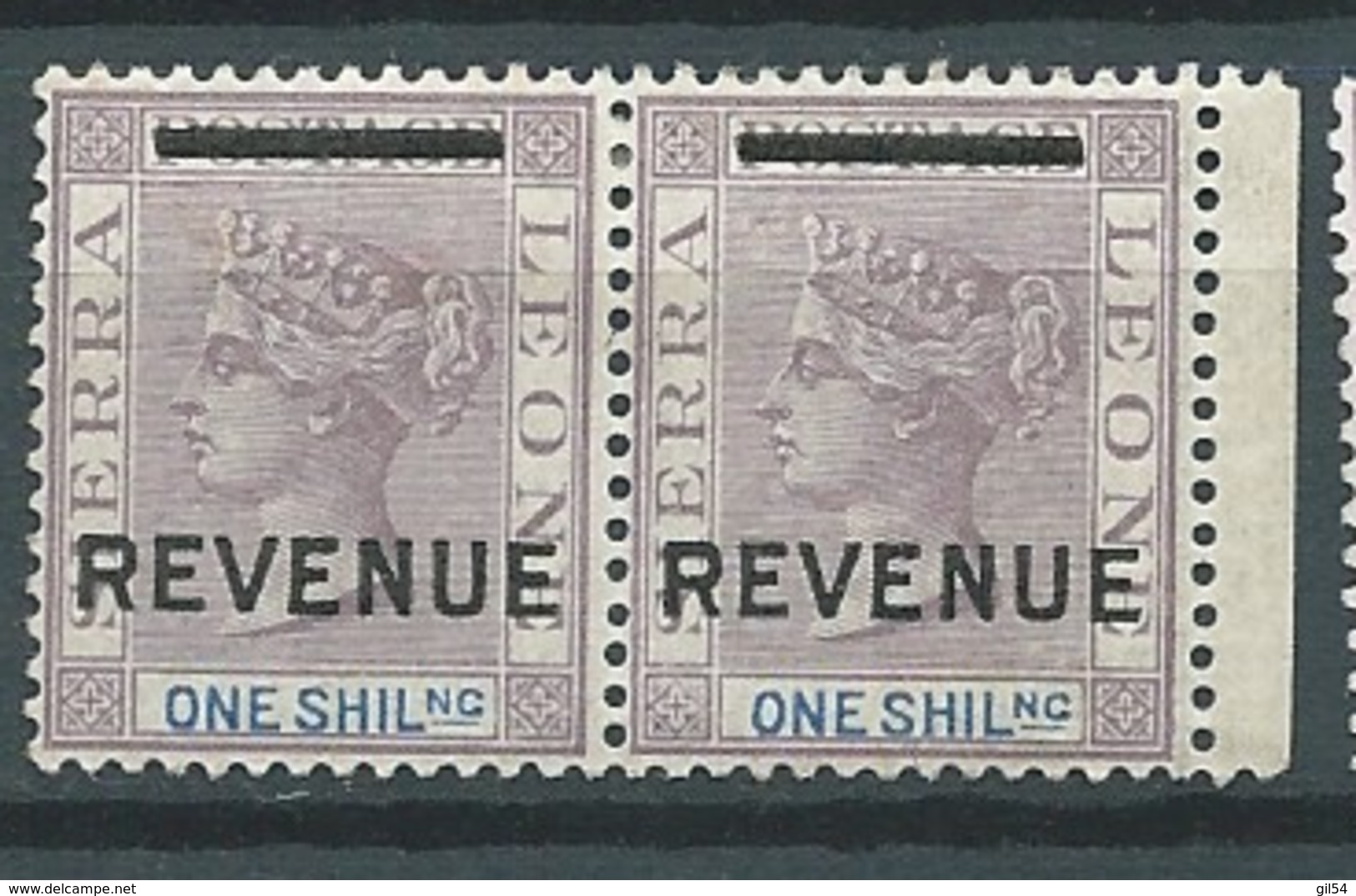 Sierra Leonne Timbre Fiscal 1 Shilling Violet Type B ( Yvert ) Non Emis En  Poste Surchargé " REVENUE  , Bce 17236 - Sierra Leone (...-1960)