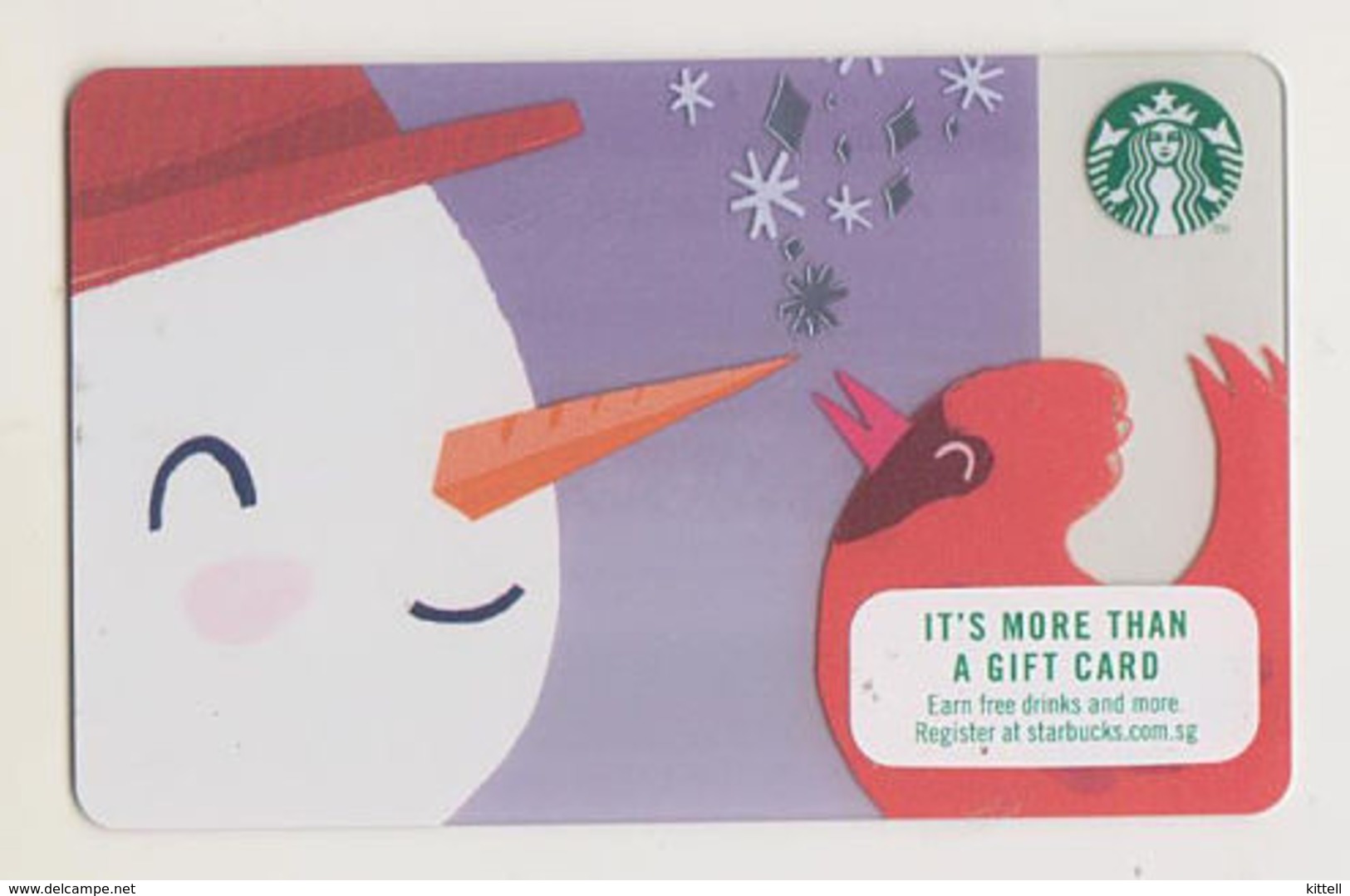 Starbucks Card Singapore Snowman Bird Cardinal 2018 Unused Pin Intact - Gift Cards