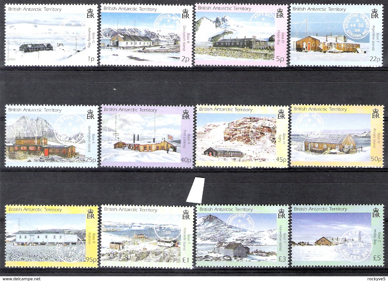 British Antarctic Territory 2003 Research Bases And Postmarks Definitives MNH CV £46 (2 Scans) - Unused Stamps