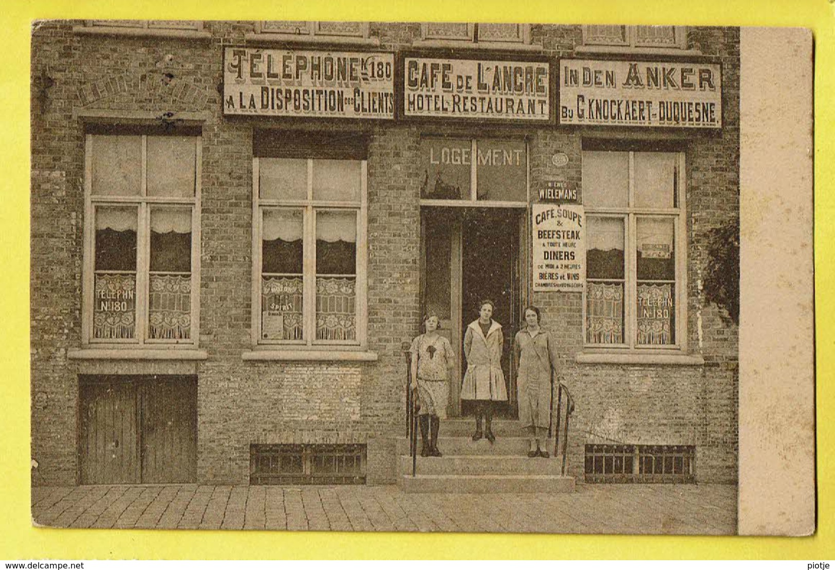 * Ieper - Ypres - Yper * (Privékaart) Café De L'ancre, In Den Anker, Hotel Restaurant, Cyrille Knokaert Duquesne, Markt - Ieper