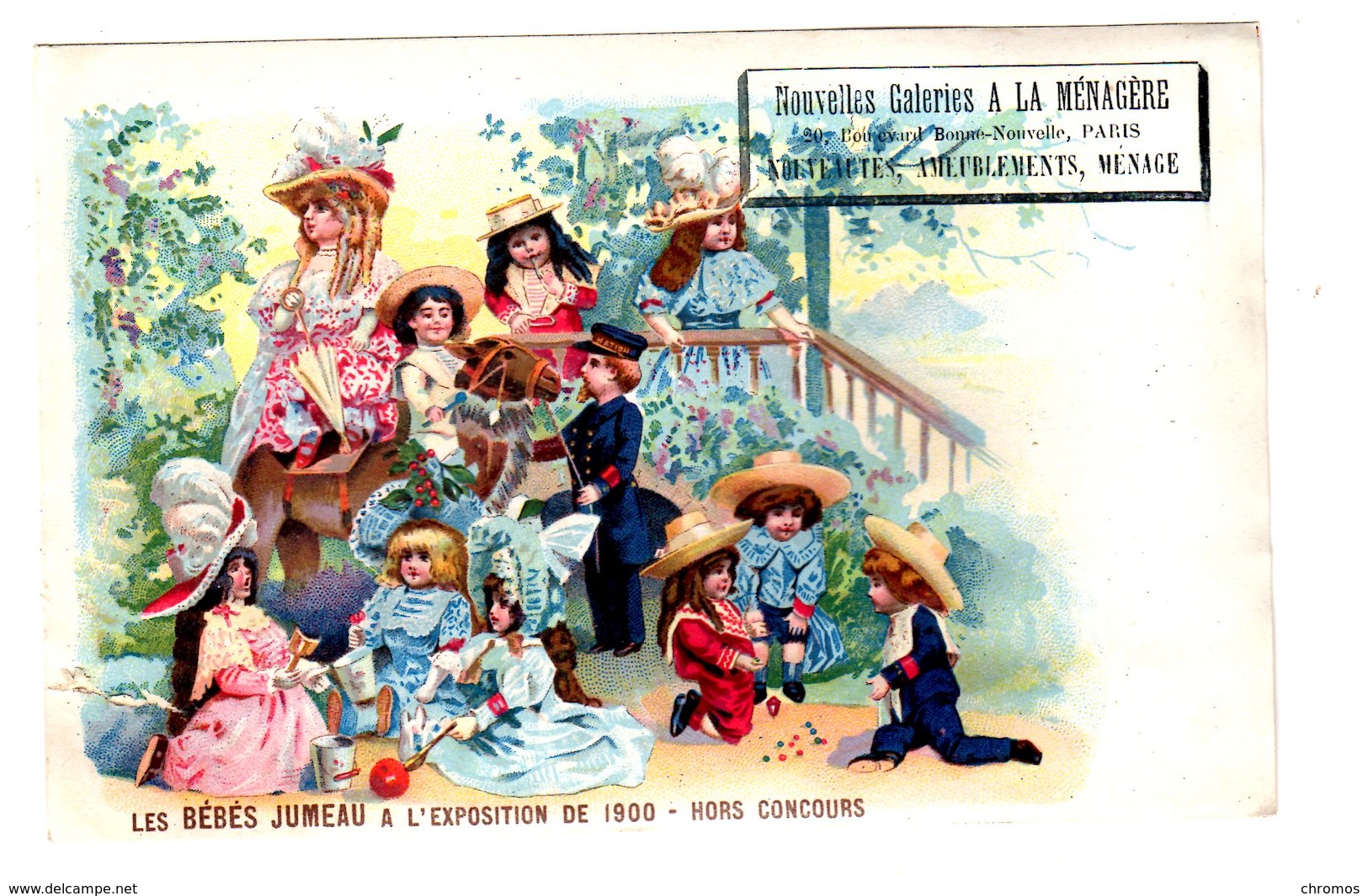 Chromo Carte Postale, Bébés Jumeau, Exposition 1900 - Other & Unclassified