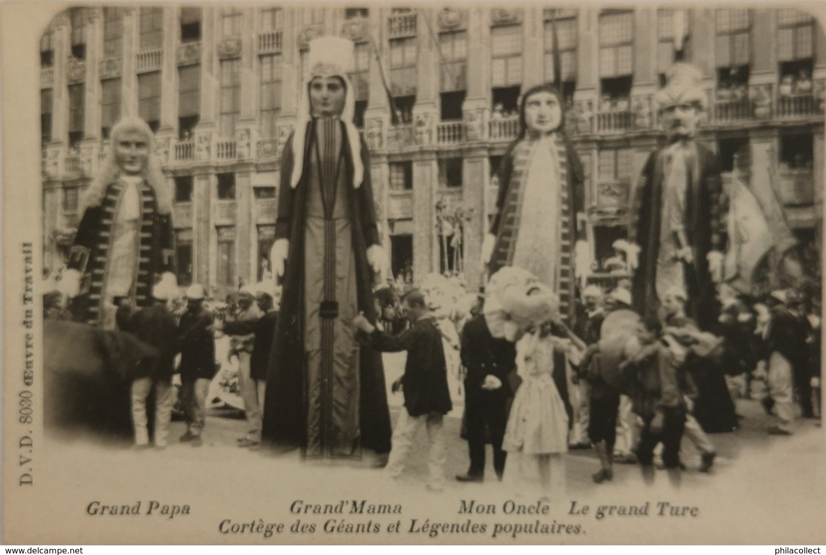 Bruxelles // Oeuvre Du Travail - Cortege Des Geants - Grand Papa - Grand Mama - Mon Oncle Ca 1899 RARE - Feesten En Evenementen