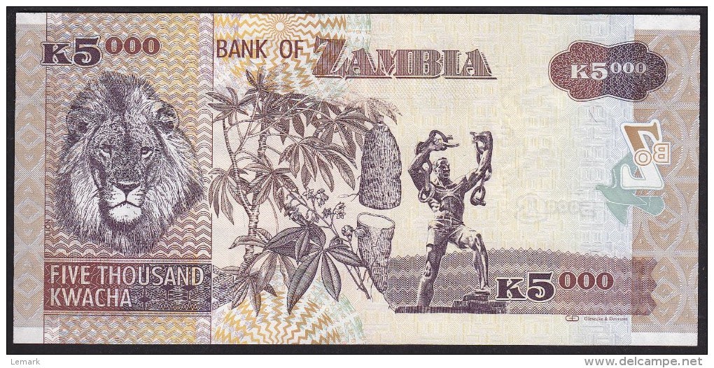 Zambia 5000 Kwacha 2011 P45g UNC - Zambie