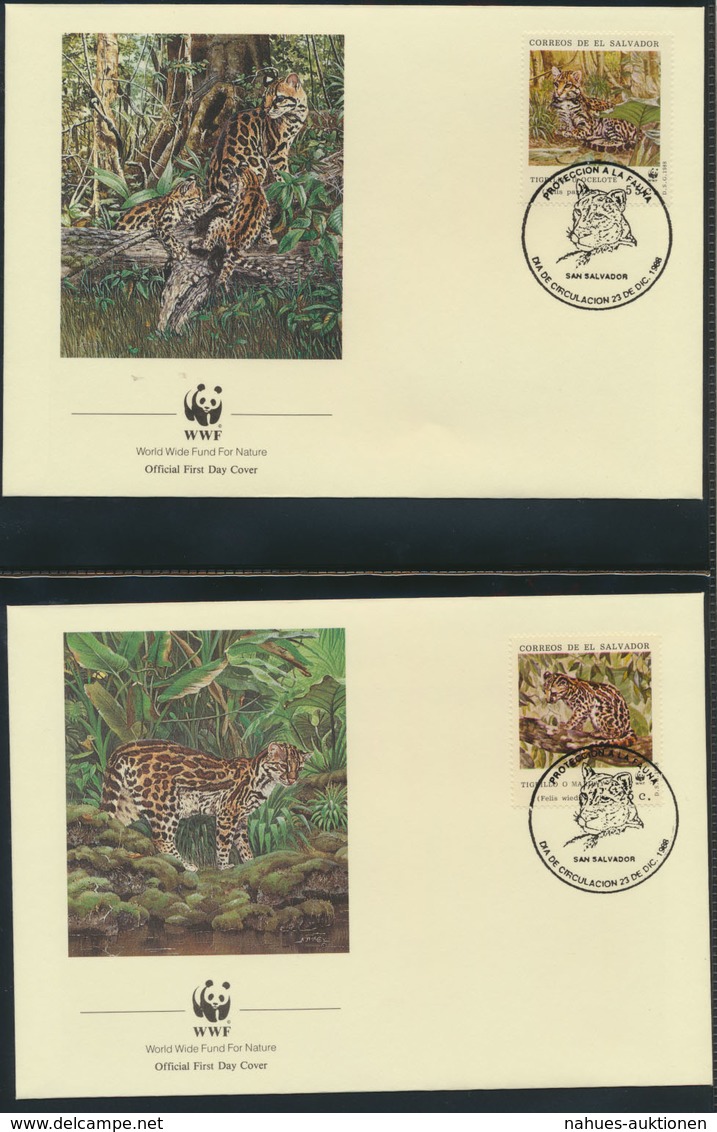 WWF El Salvador 1734-1737 Ozelot und Langschwanzkatze kpl. Kapitel bestehend